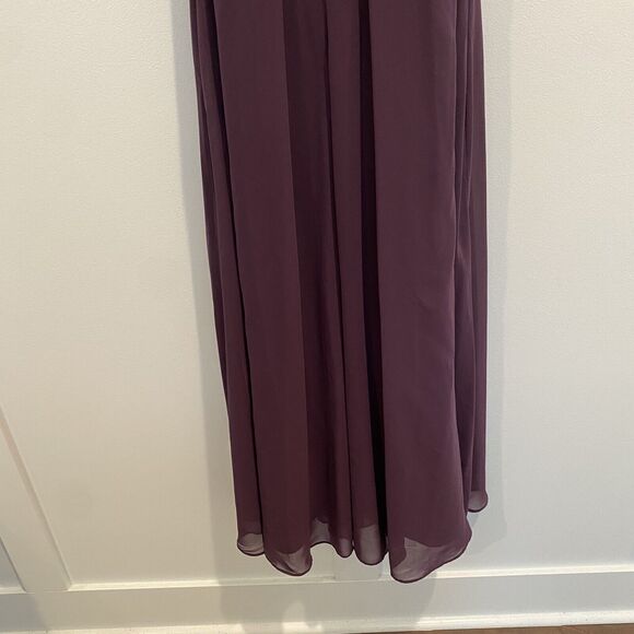 Azazie C Sarah Sangria Purple A-Line Halter Neck Chiffon Dress Bridesmaid Gown - Picture 5 of 16